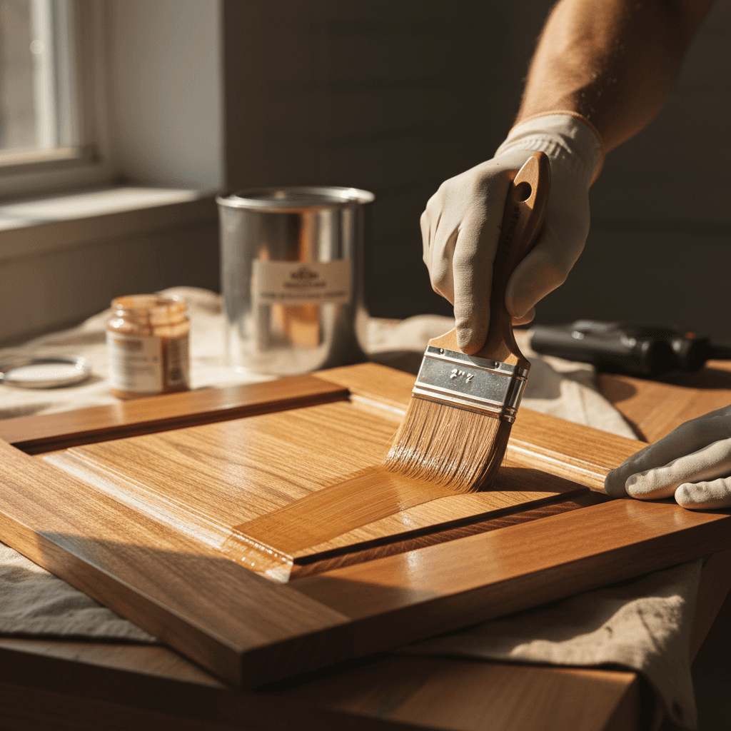 Restoring a wooden fence with stain